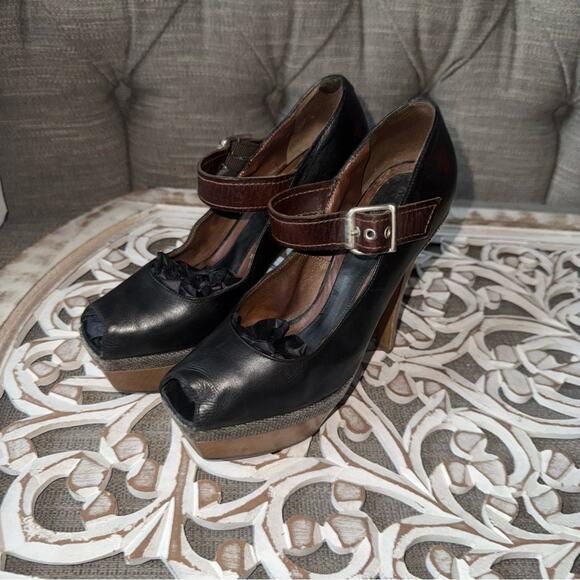 Marni MaryJane Peep Toe Heels Shoes Women’s 8 - Picture 3 of 9